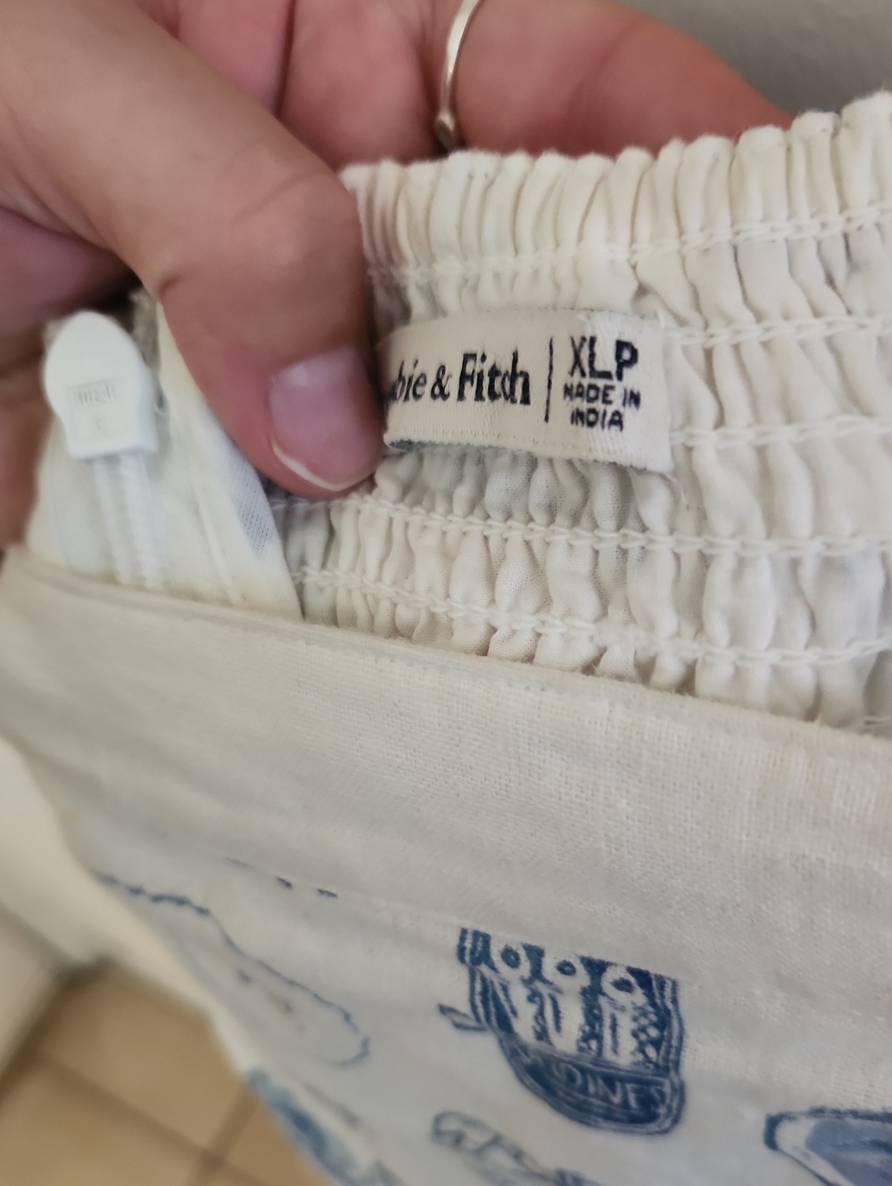 Abercrombie & Fitch Linen Lined Coastal Lobster Sea Mini Blue White Dress XLP - Picture 7 of 11